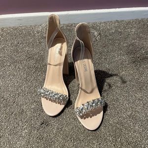 public Desire Nude Heels with Studs